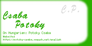 csaba potoky business card